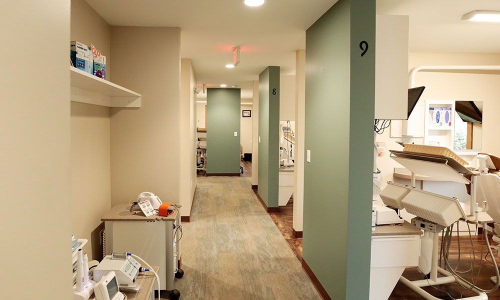Treatment hallway at Knutson Family Dentistry